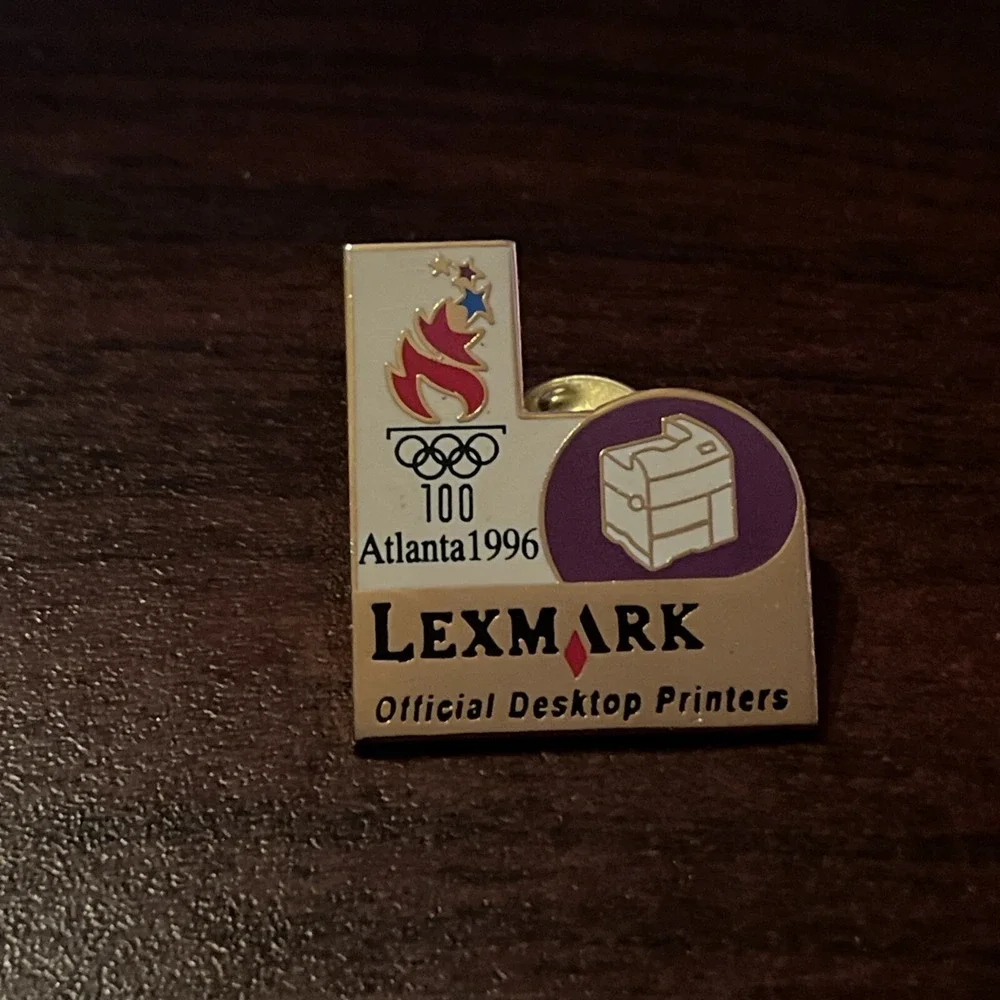 1996 Atlanta Olympics Lexmark Official Desktop Printers Lapel Hat Pin